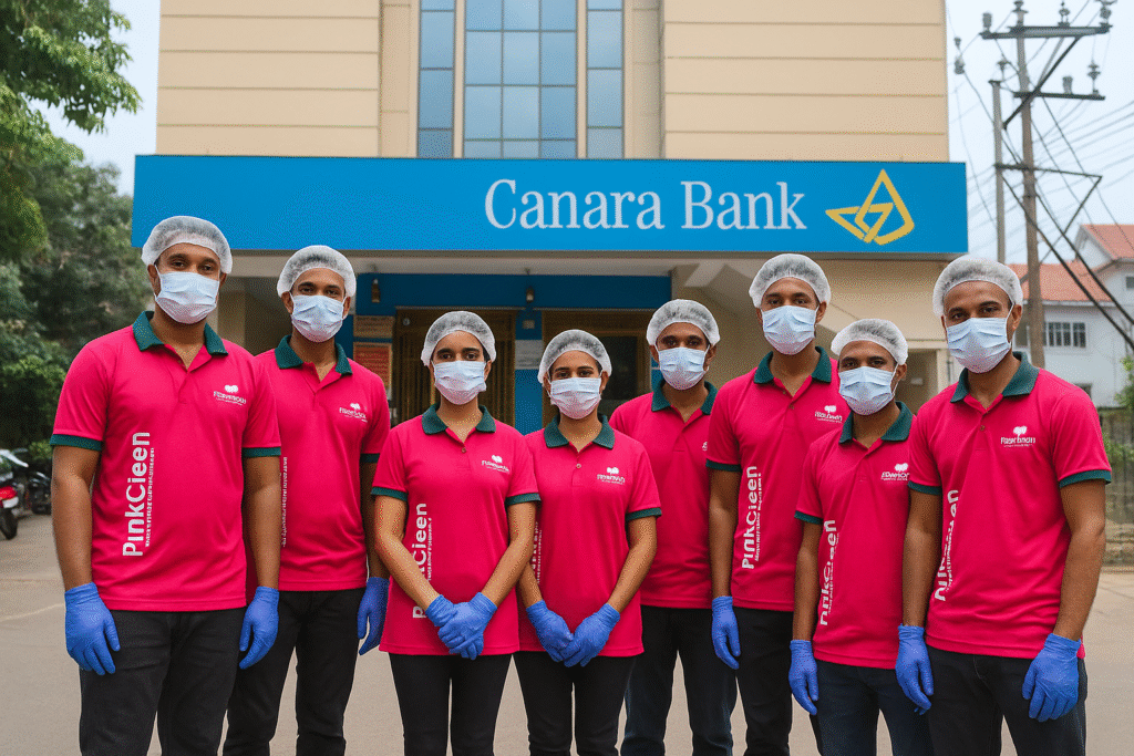 Pinkclean: Office Cleaning Project for Multiple Canara Bank Branches in Bangalore