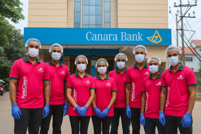 Pinkclean: Office Cleaning Project for Multiple Canara Bank Branches in Bangalore
