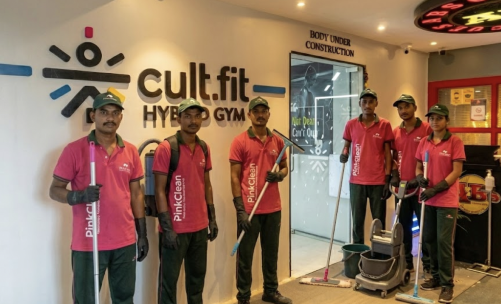 Pinkclean Completes Professional Deep Cleaning for Cult Fitness, Bangalore